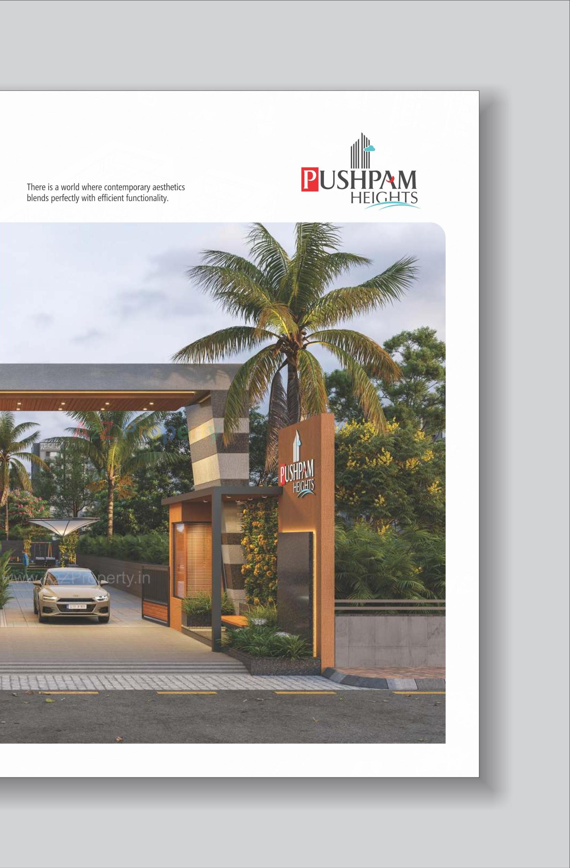 3D Elevation of real estate project Pushpam Heights located at Laxmipura, Ahmedabad, Gujarat