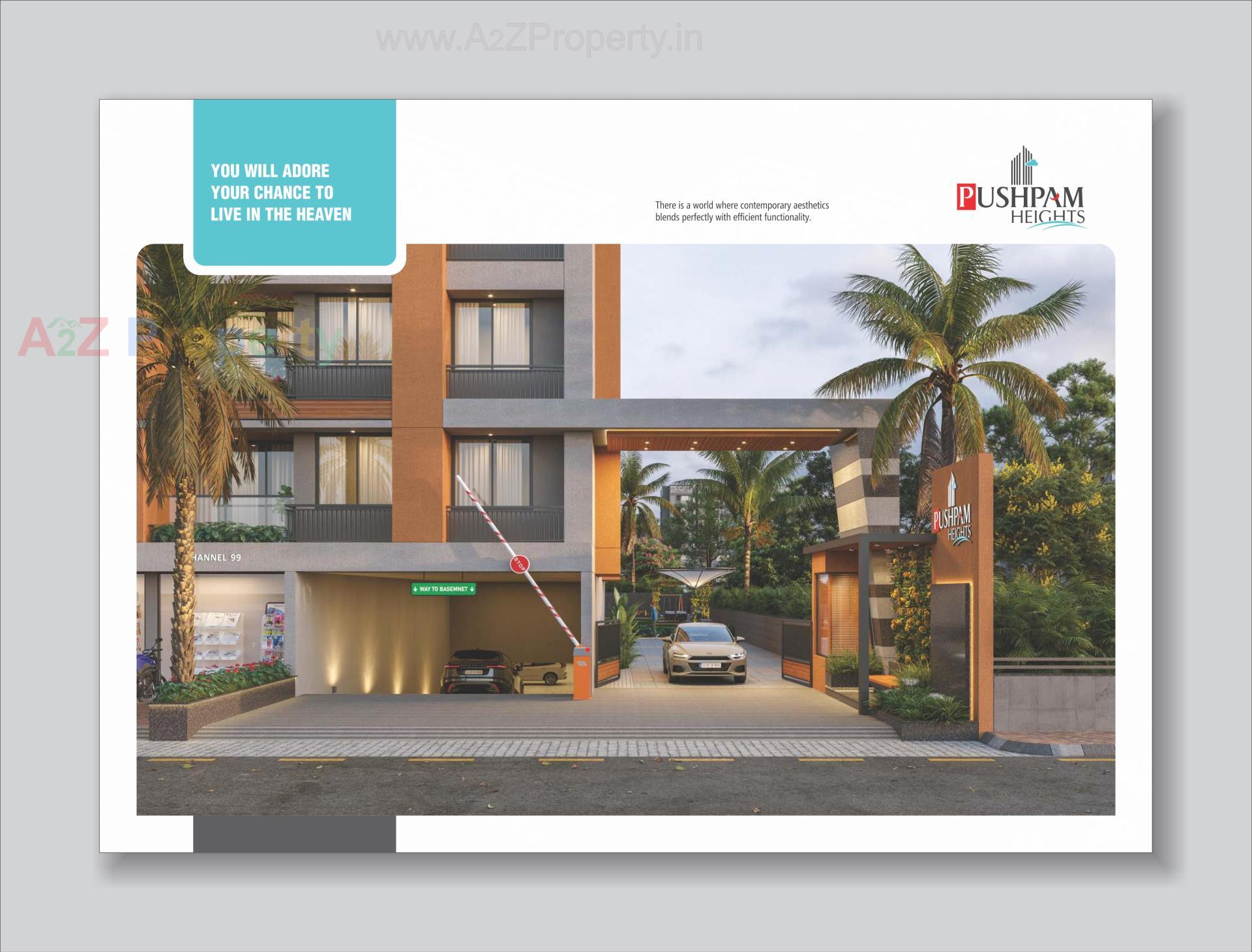 3D Elevation of real estate project Pushpam Heights located at Laxmipura, Ahmedabad, Gujarat