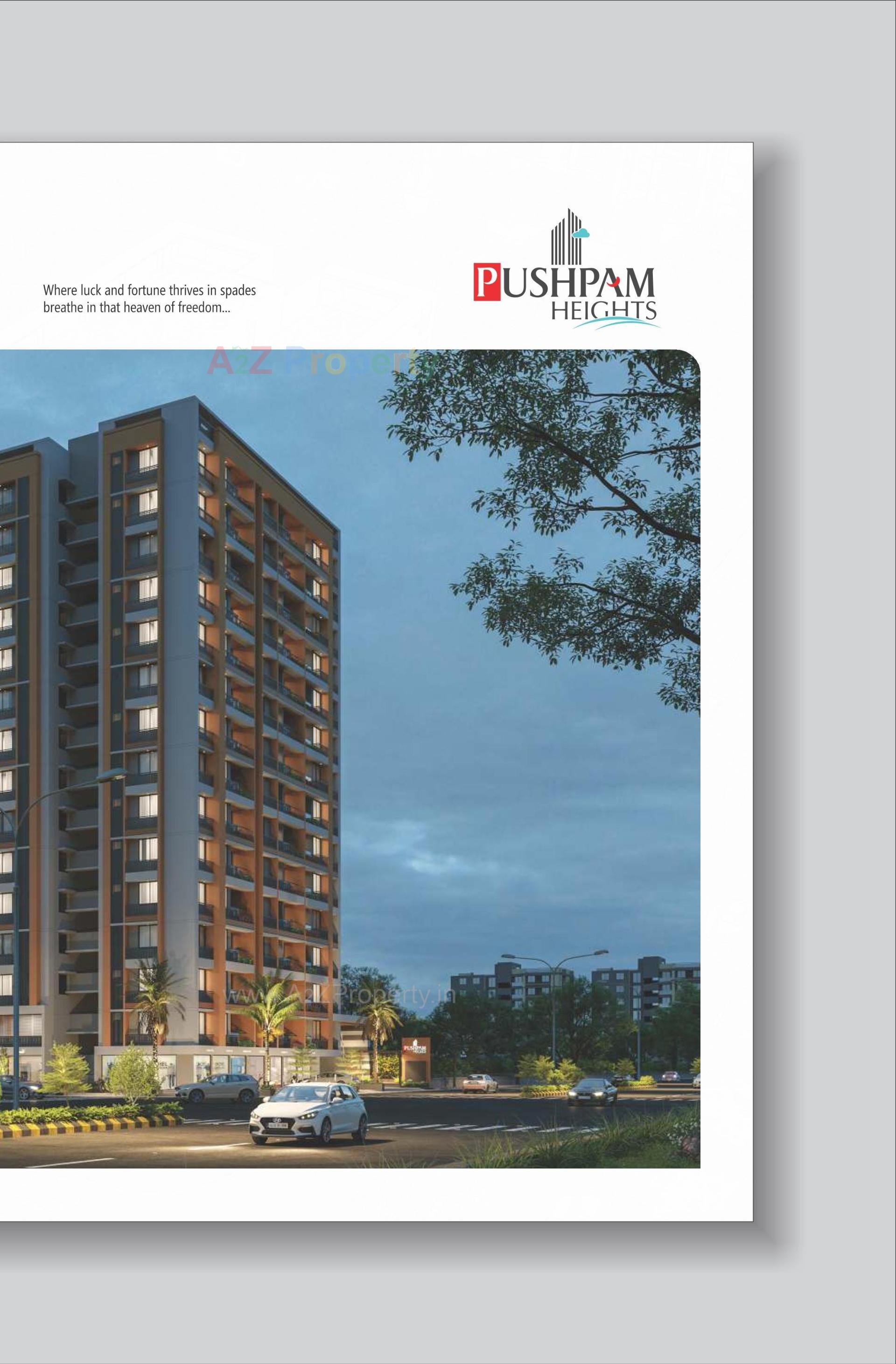 3D Elevation of real estate project Pushpam Heights located at Laxmipura, Ahmedabad, Gujarat