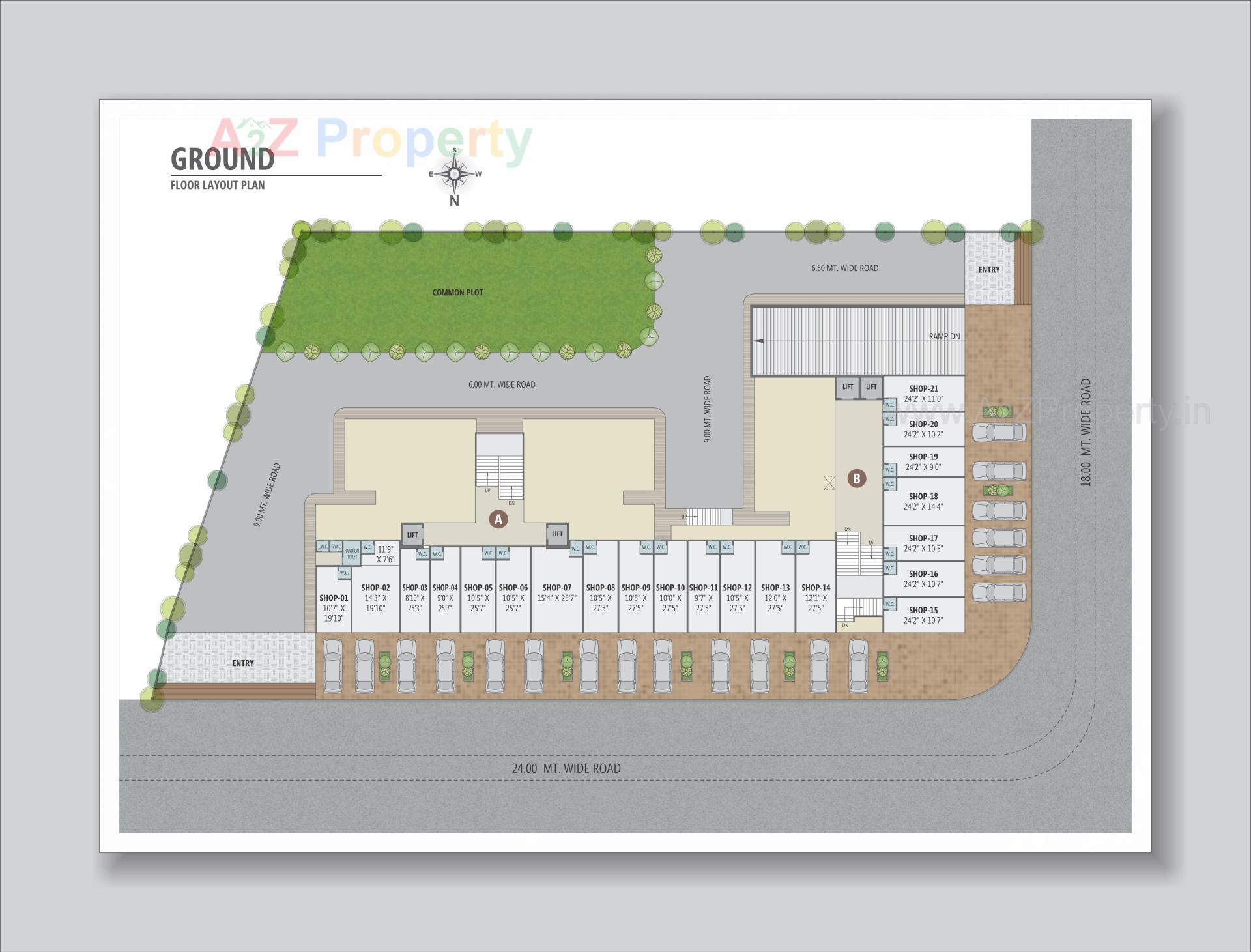 Layout of real estate project Pushpam Heights located at Laxmipura, Ahmedabad, Gujarat