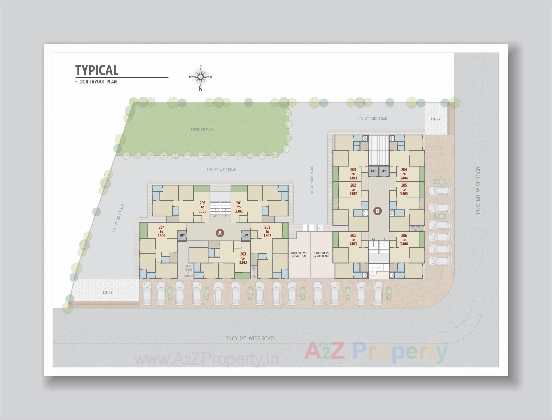 Layout of real estate project Pushpam Heights located at Laxmipura, Ahmedabad, Gujarat
