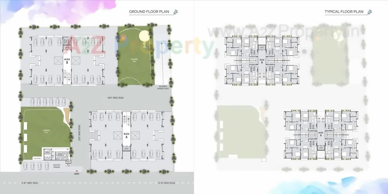 Layout of real estate project Pushpam located at Thaltej, Ahmedabad, Gujarat