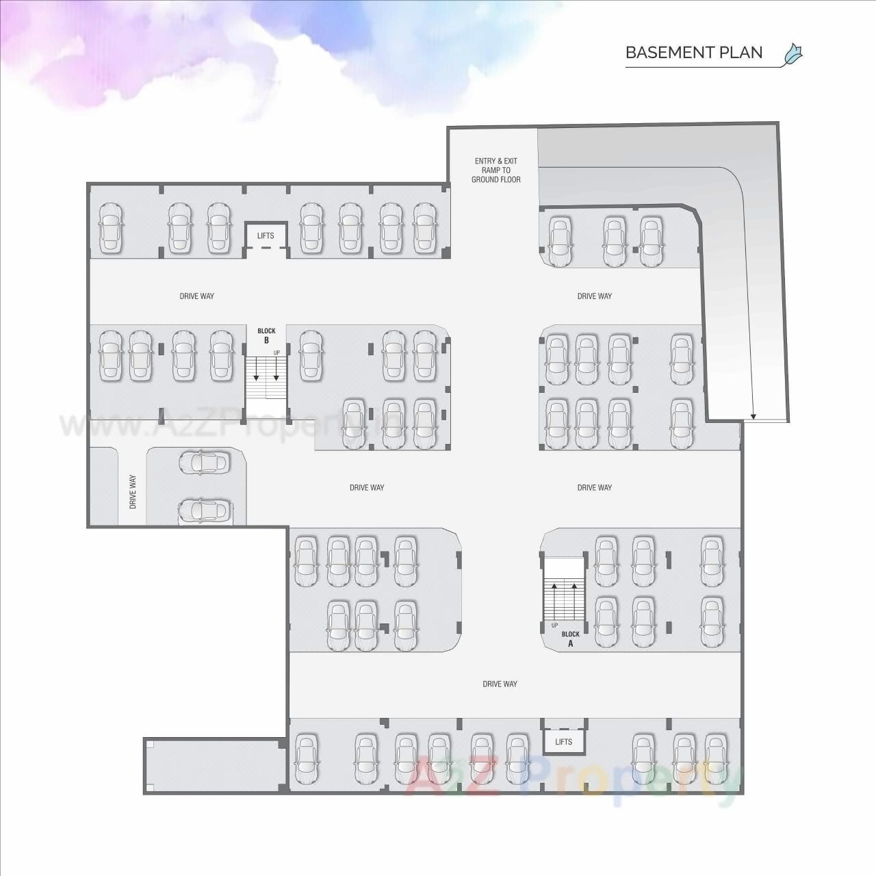 Layout of real estate project Pushpam located at Thaltej, Ahmedabad, Gujarat