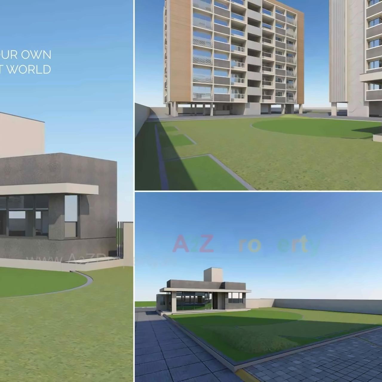 3D Elevation of real estate project Pushpam located at Thaltej, Ahmedabad, Gujarat