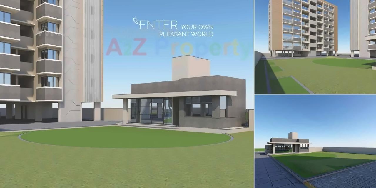 3D Elevation of real estate project Pushpam located at Thaltej, Ahmedabad, Gujarat