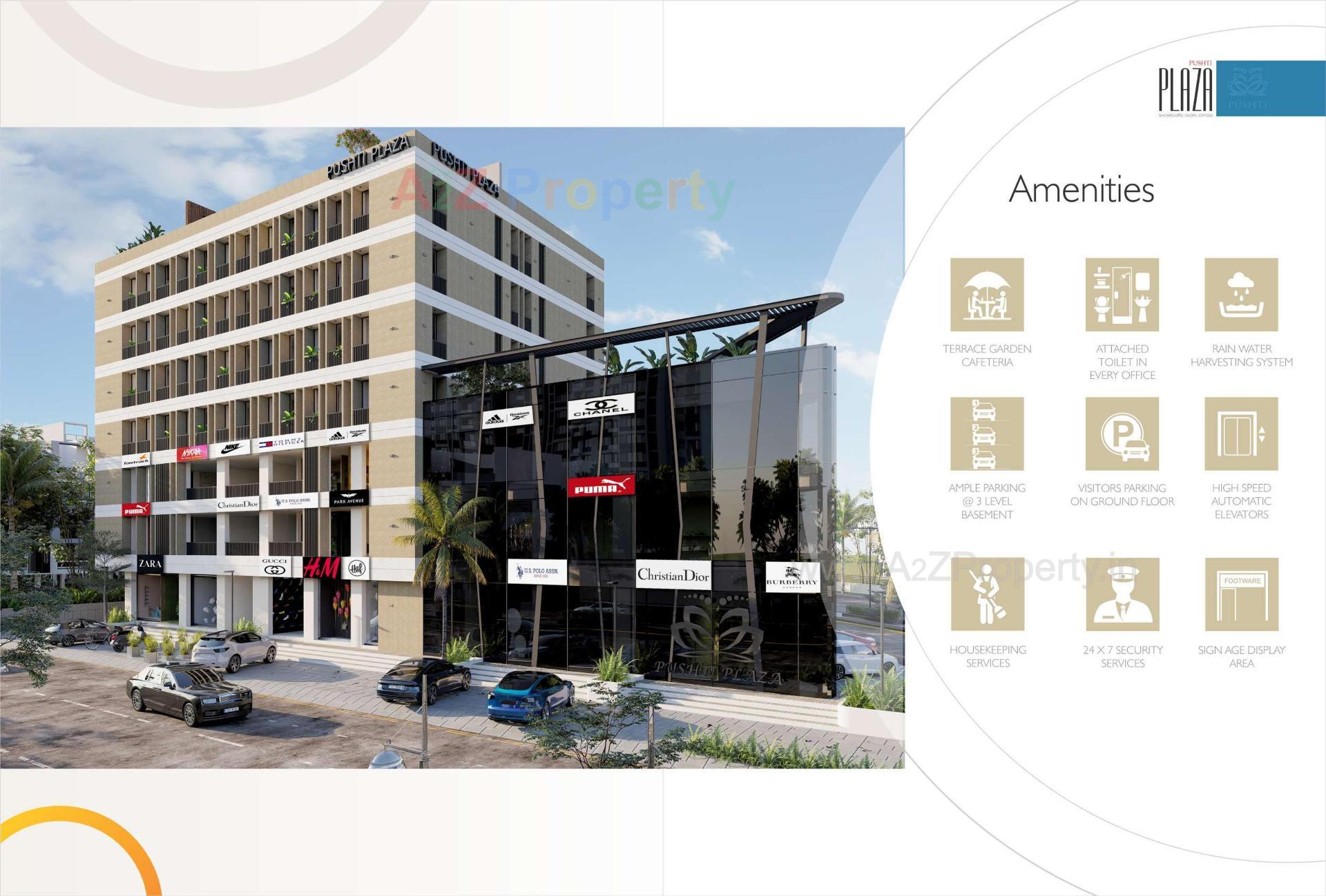 3D Elevation of real estate project Pushti Plaza located at Ahmedabad, Ahmedabad, Gujarat