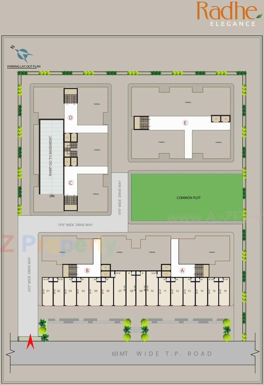 Layout of real estate project Radhe Elegance located at Hathijan, Ahmedabad, Gujarat