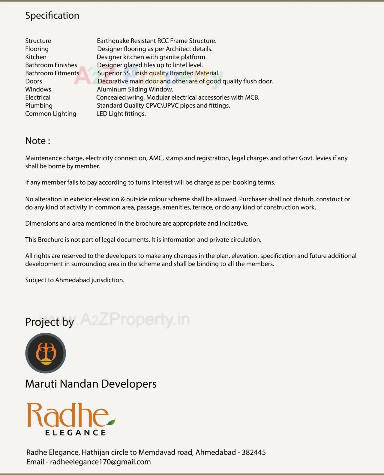  of real estate project Radhe Elegance located at Hathijan, Ahmedabad, Gujarat