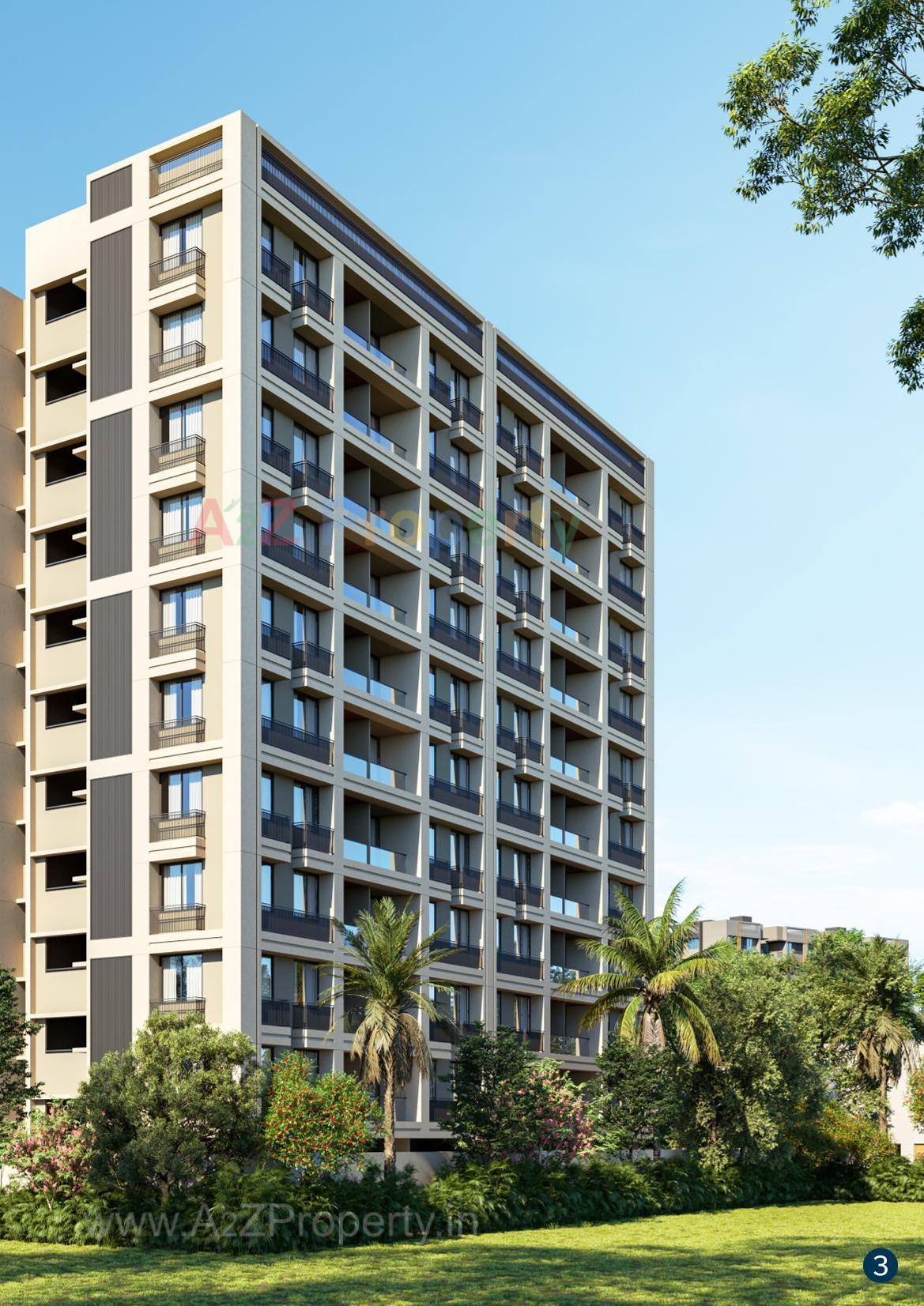 3D Elevation of real estate project Radhe Krishna Lake View located at Vastral, Ahmedabad, Gujarat