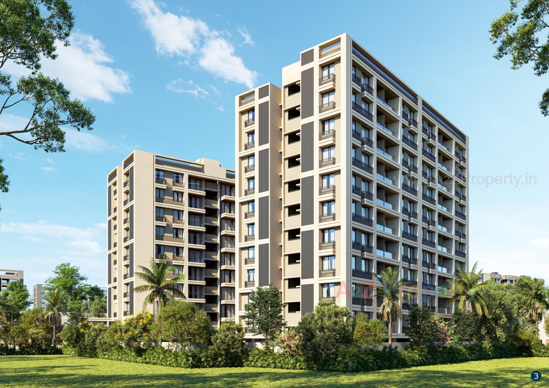 3D Elevation of real estate project Radhe Krishna Lake View located at Vastral, Ahmedabad, Gujarat