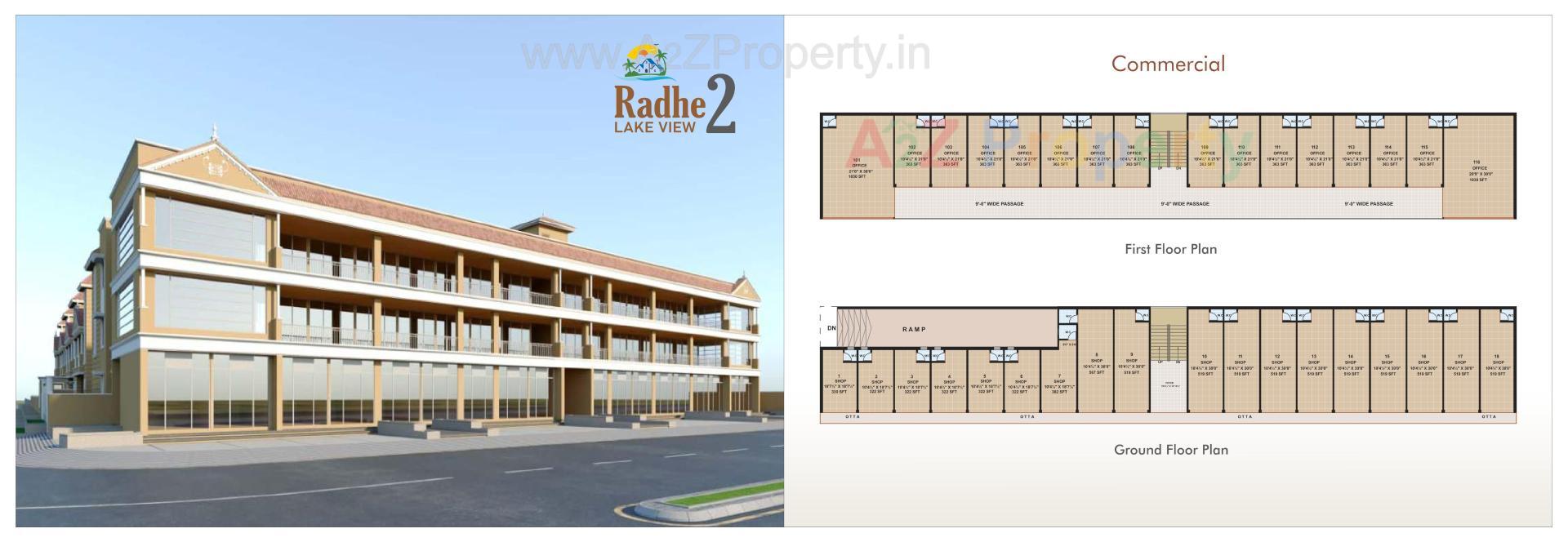 Layout of real estate project Radhe Lakeview located at Hathijan, Ahmedabad, Gujarat