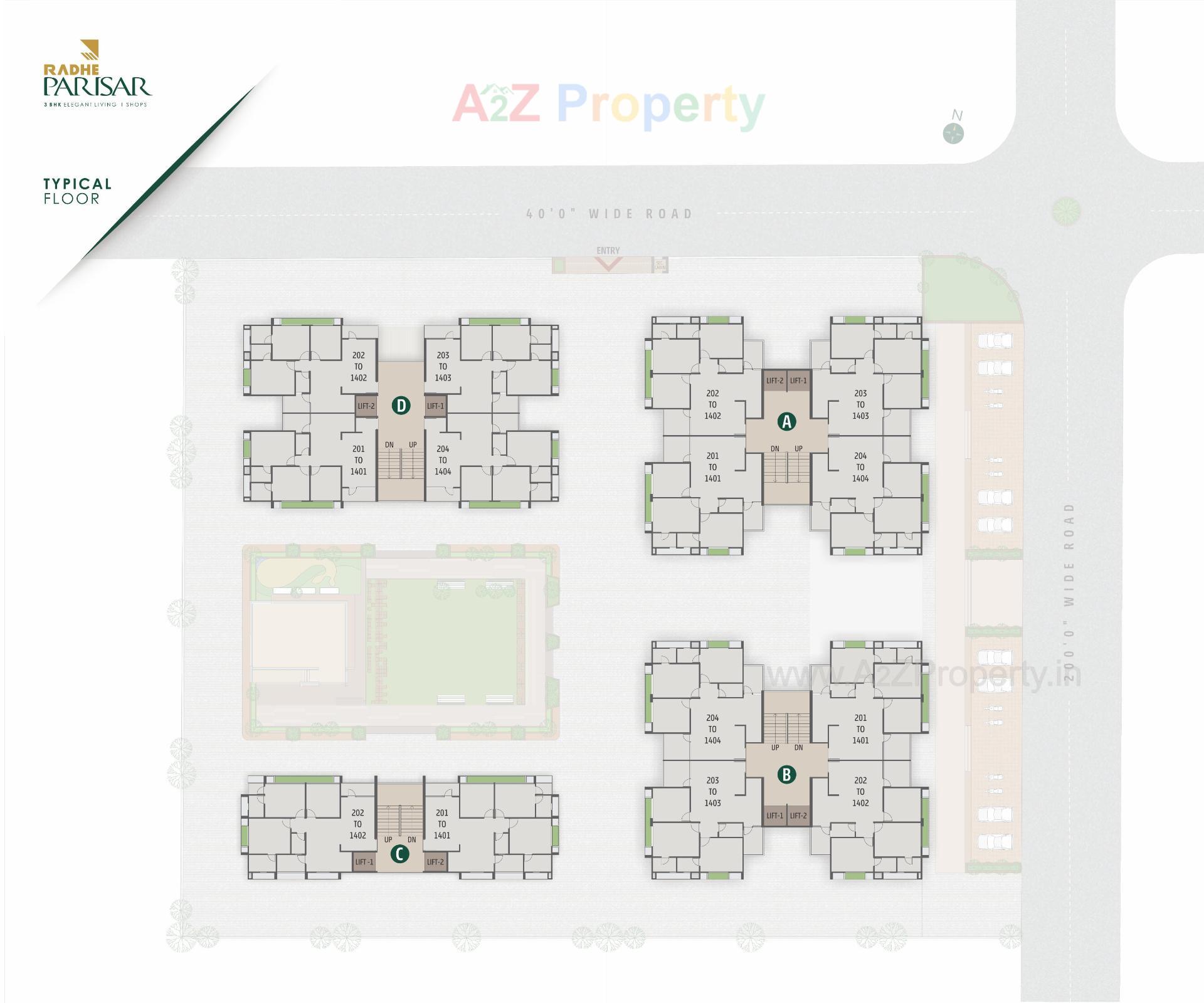 Layout of real estate project Radhe Parisar located at Hathijan, Ahmedabad, Gujarat