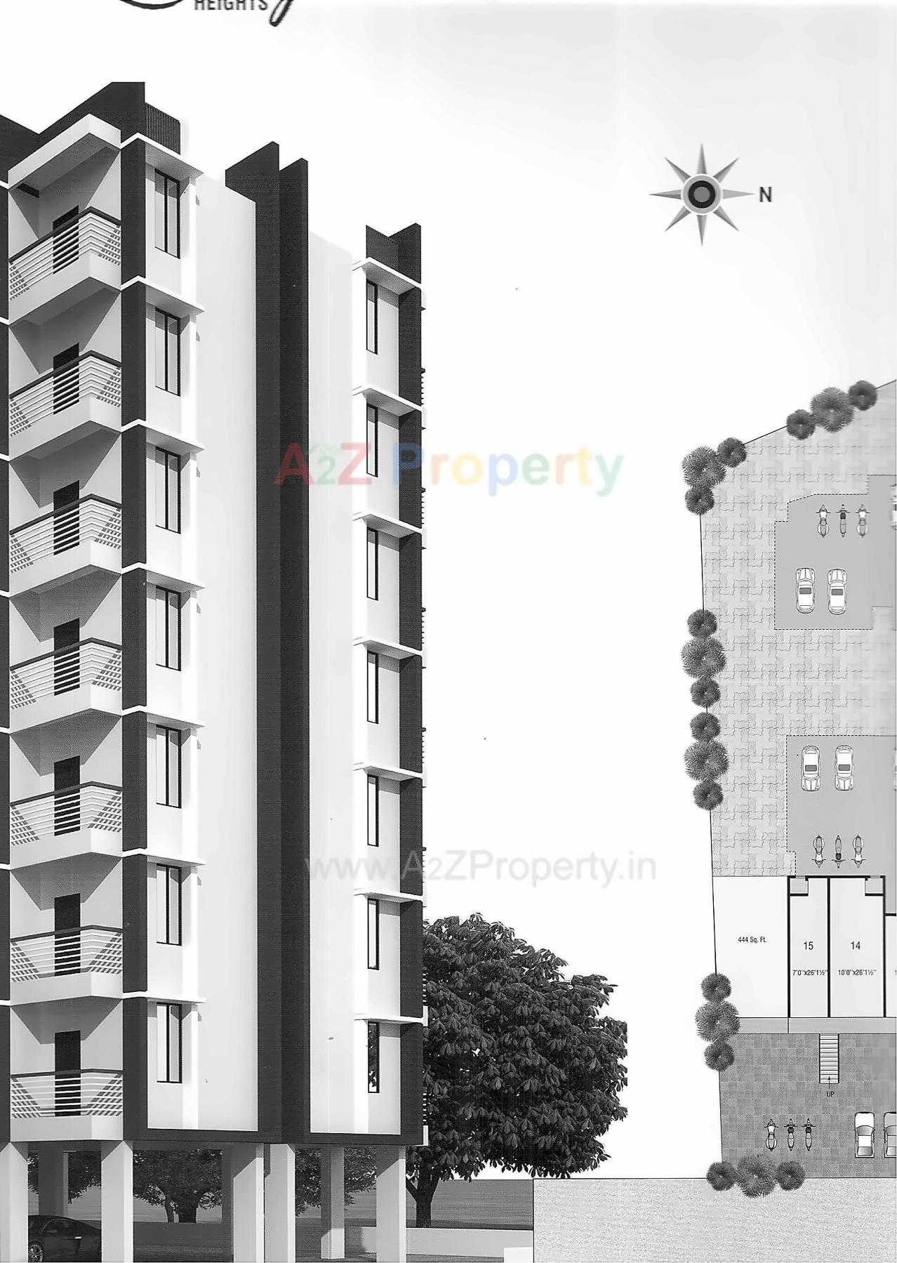 3D Elevation of real estate project Radhey Heights located at Hathijan, Ahmedabad, Gujarat