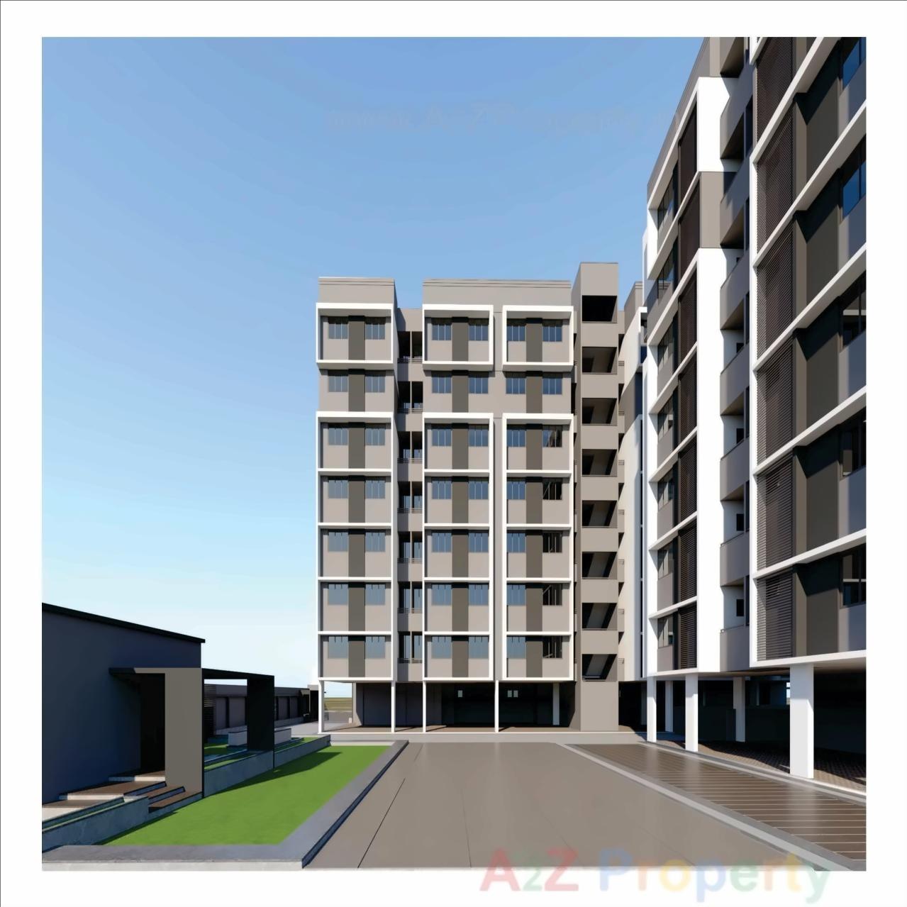 3D Elevation of real estate project Radhey Infinity located at Vinzol, Ahmedabad, Gujarat