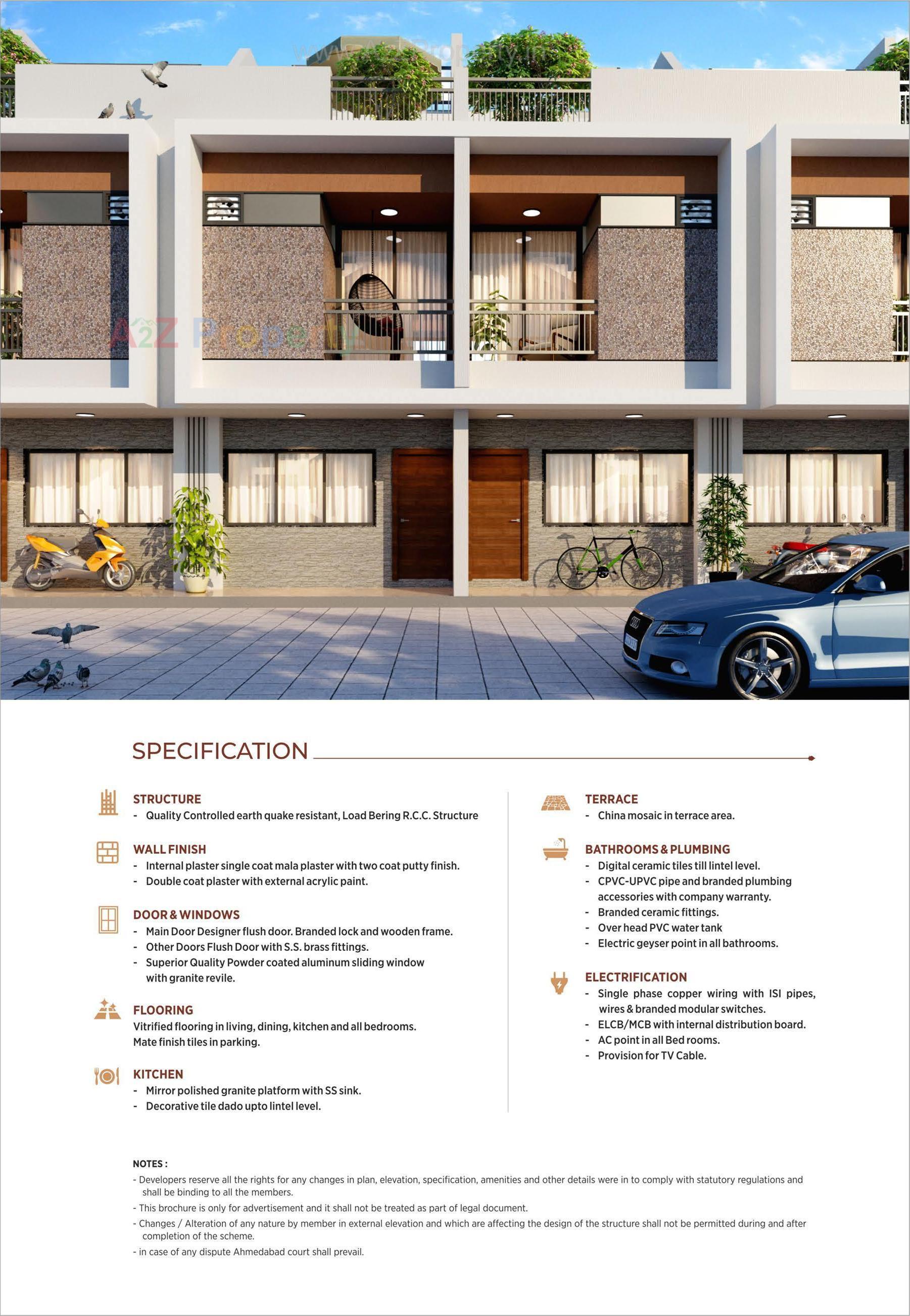 3D Elevation of real estate project Radhika Homes located at Singarwa, Ahmedabad, Gujarat