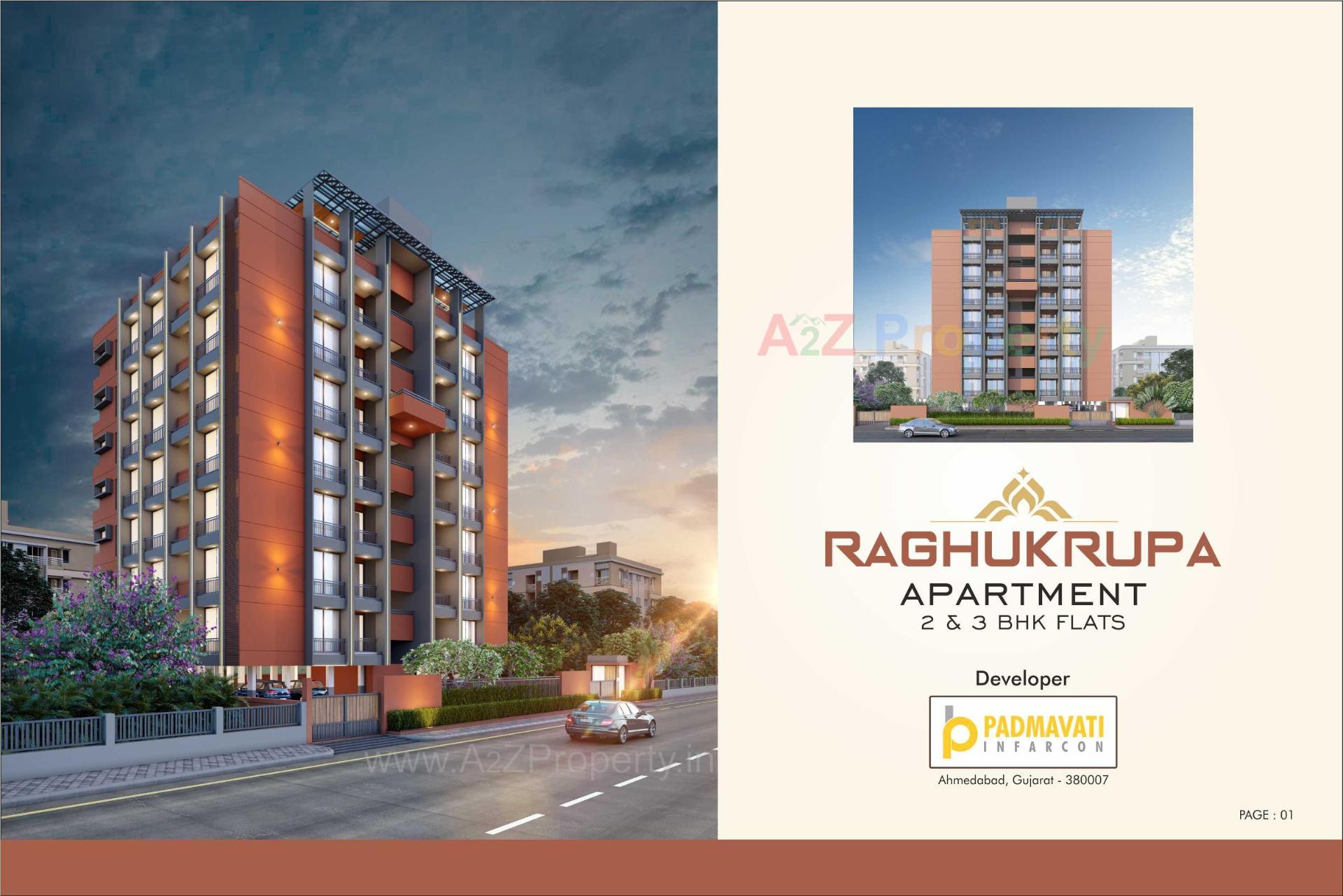 3D Elevation of real estate project Raghukrupa Apartment located at Vasna, Ahmedabad, Gujarat