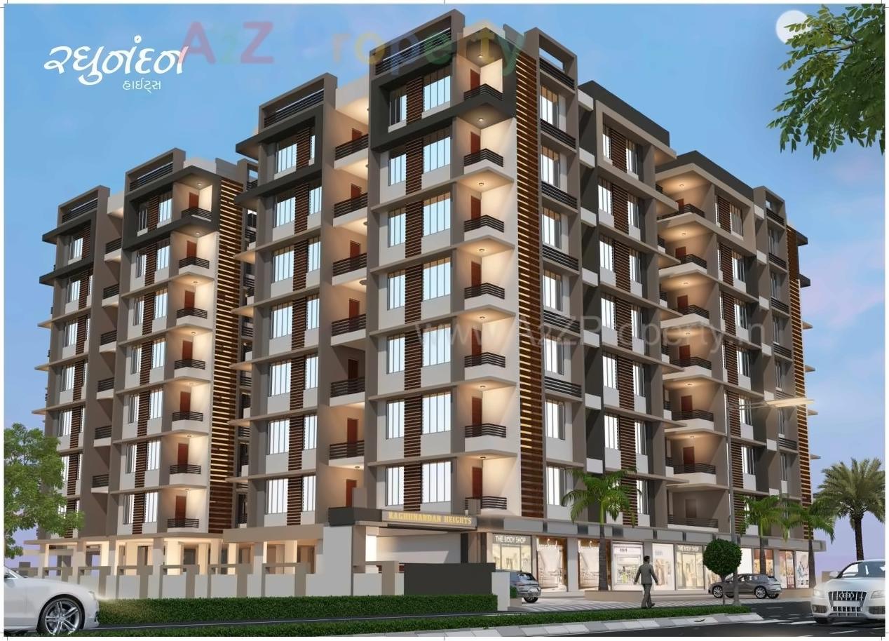 3D Elevation of real estate project Raghunandan Heights located at City, Ahmedabad, Gujarat