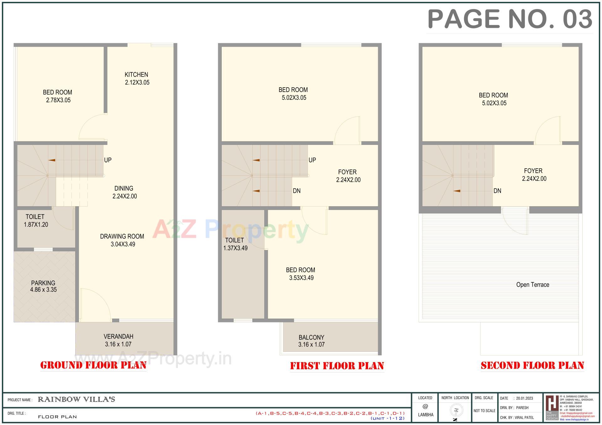 Layout of real estate project Rainbow Villas located at Lambha, Ahmedabad, Gujarat