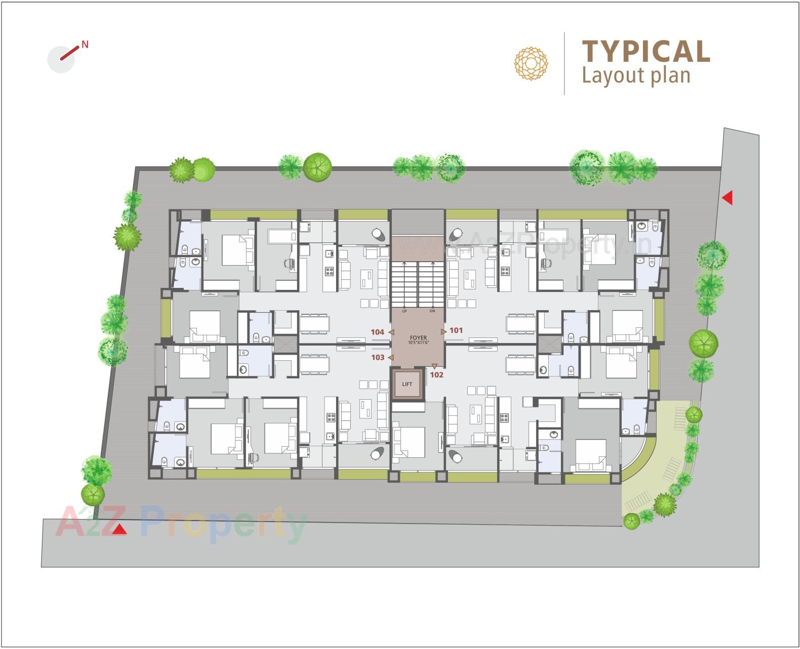 Layout of real estate project Rajharsh Enclave located at Kochrub, Ahmedabad, Gujarat