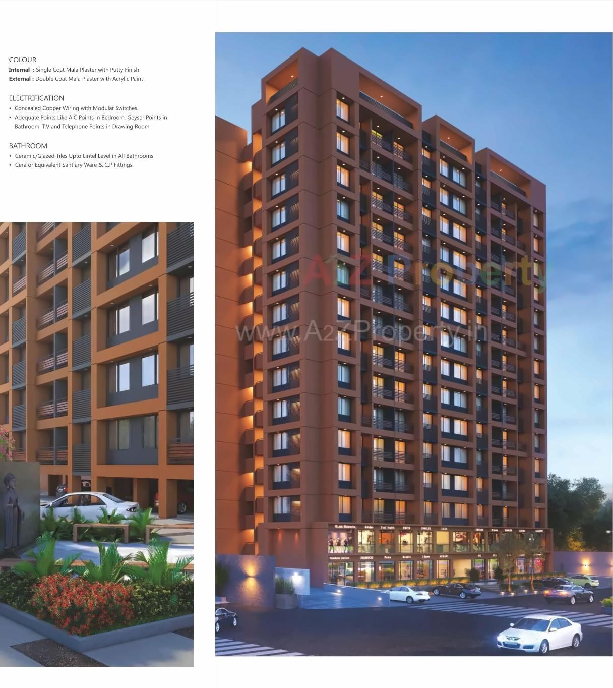 3D Elevation of real estate project Rajshree Heights located at Bag-e-firdos, Ahmedabad, Gujarat