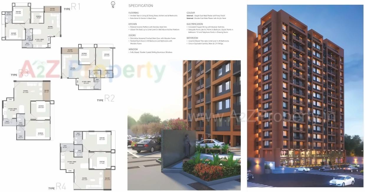 Layout of real estate project Rajshree Heights located at Bag-e-firdos, Ahmedabad, Gujarat