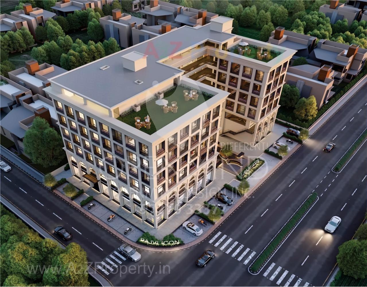 3D Elevation of real estate project Rajvi Icon located at Nikol, Ahmedabad, Gujarat