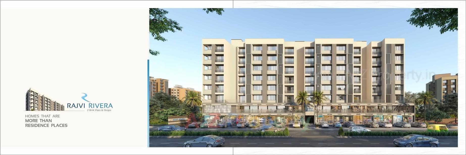 3D Elevation of real estate project Rajvi Rivera located at Ahmedabad, Ahmedabad, Gujarat