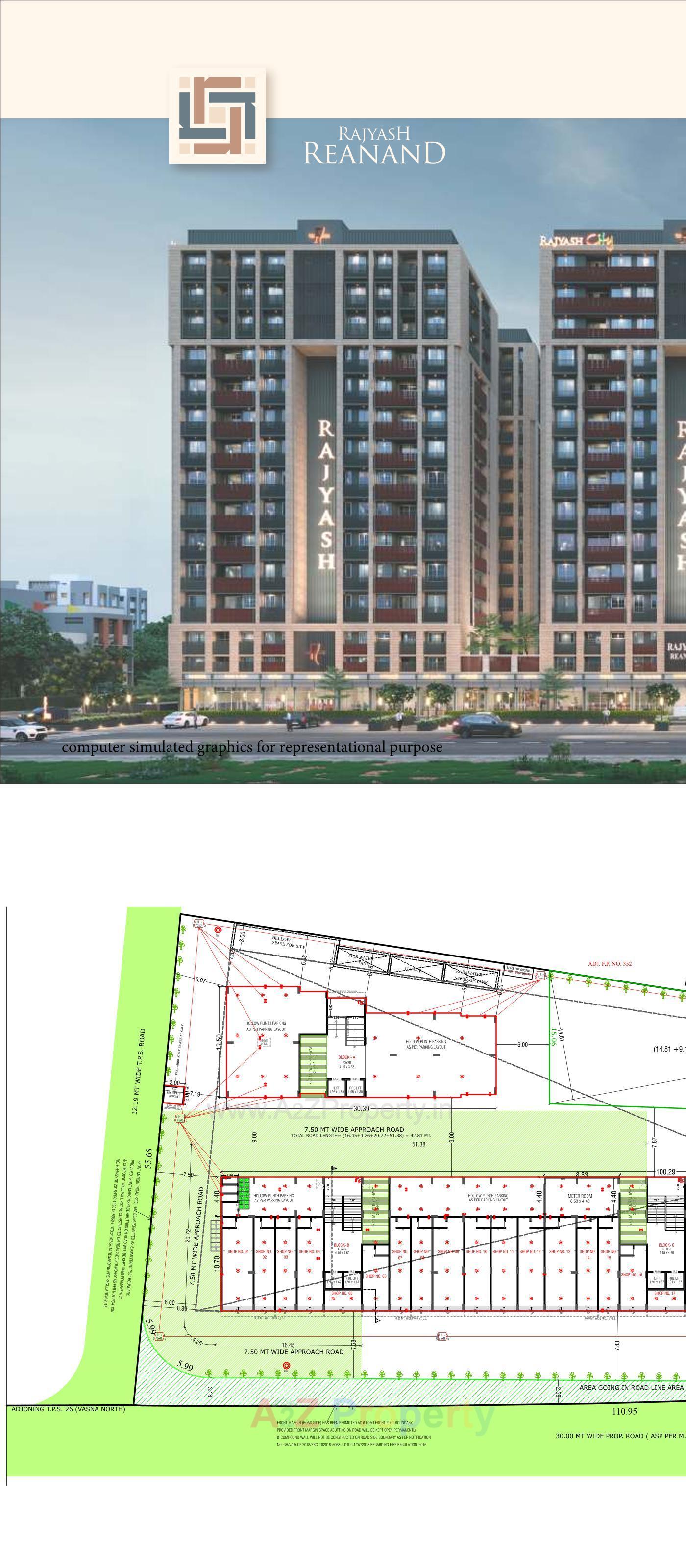 Layout of real estate project Rajyash Reanand located at Vasna, Ahmedabad, Gujarat
