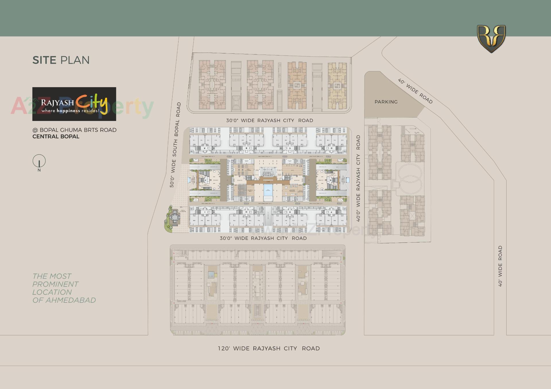 Layout of real estate project Rajyash Regius located at Bopal, Ahmedabad, Gujarat