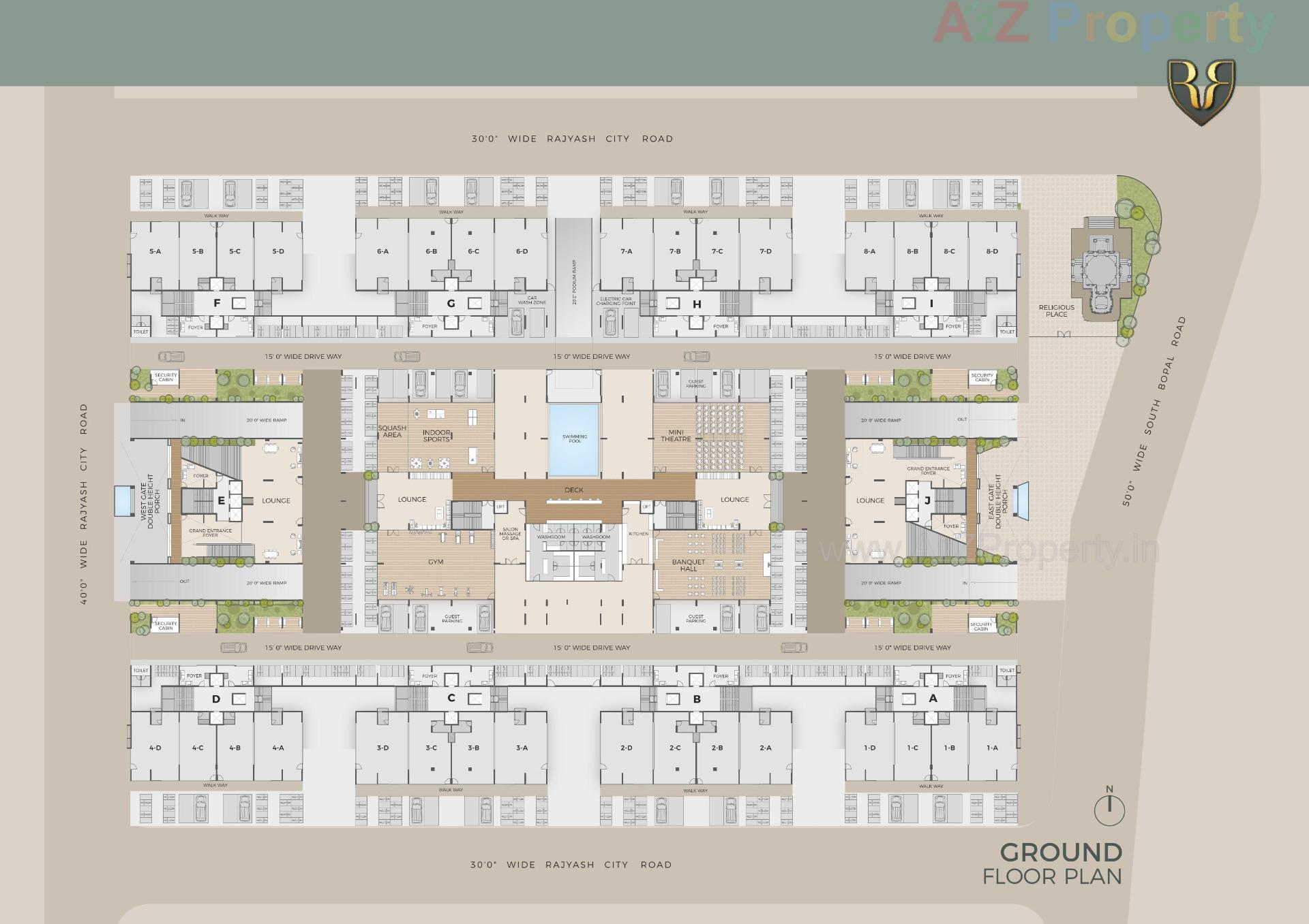 Layout of real estate project Rajyash Regius located at Bopal, Ahmedabad, Gujarat