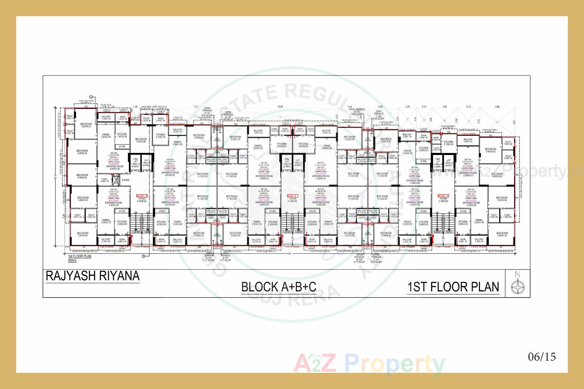 Layout of real estate project Rajyash Riyana located at Vasna, Ahmedabad, Gujarat