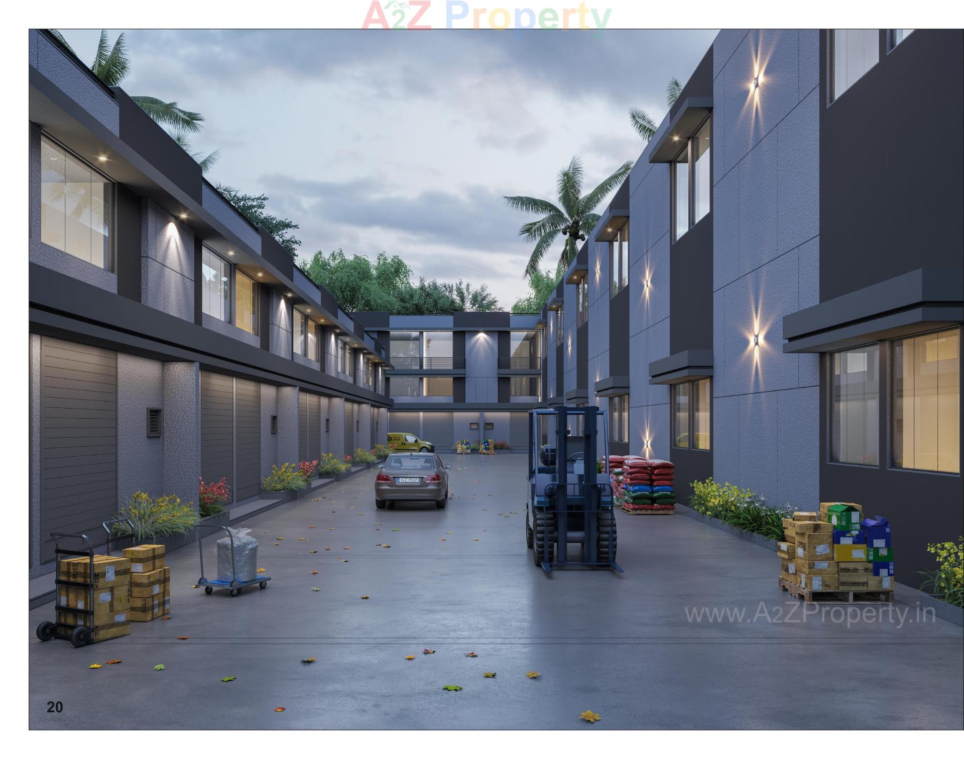 3D Elevation of real estate project Ramdev Industrial Hub   Ramdev Icon located at Nikol, Ahmedabad, Gujarat