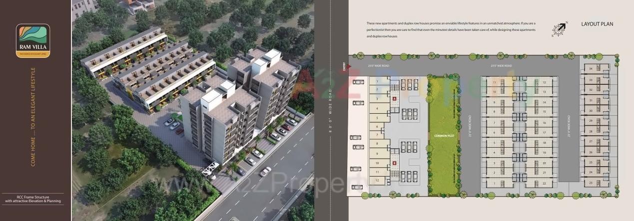 Layout of real estate project Ramvilla Appts   Raw House Duplex located at Singrva, Ahmedabad, Gujarat
