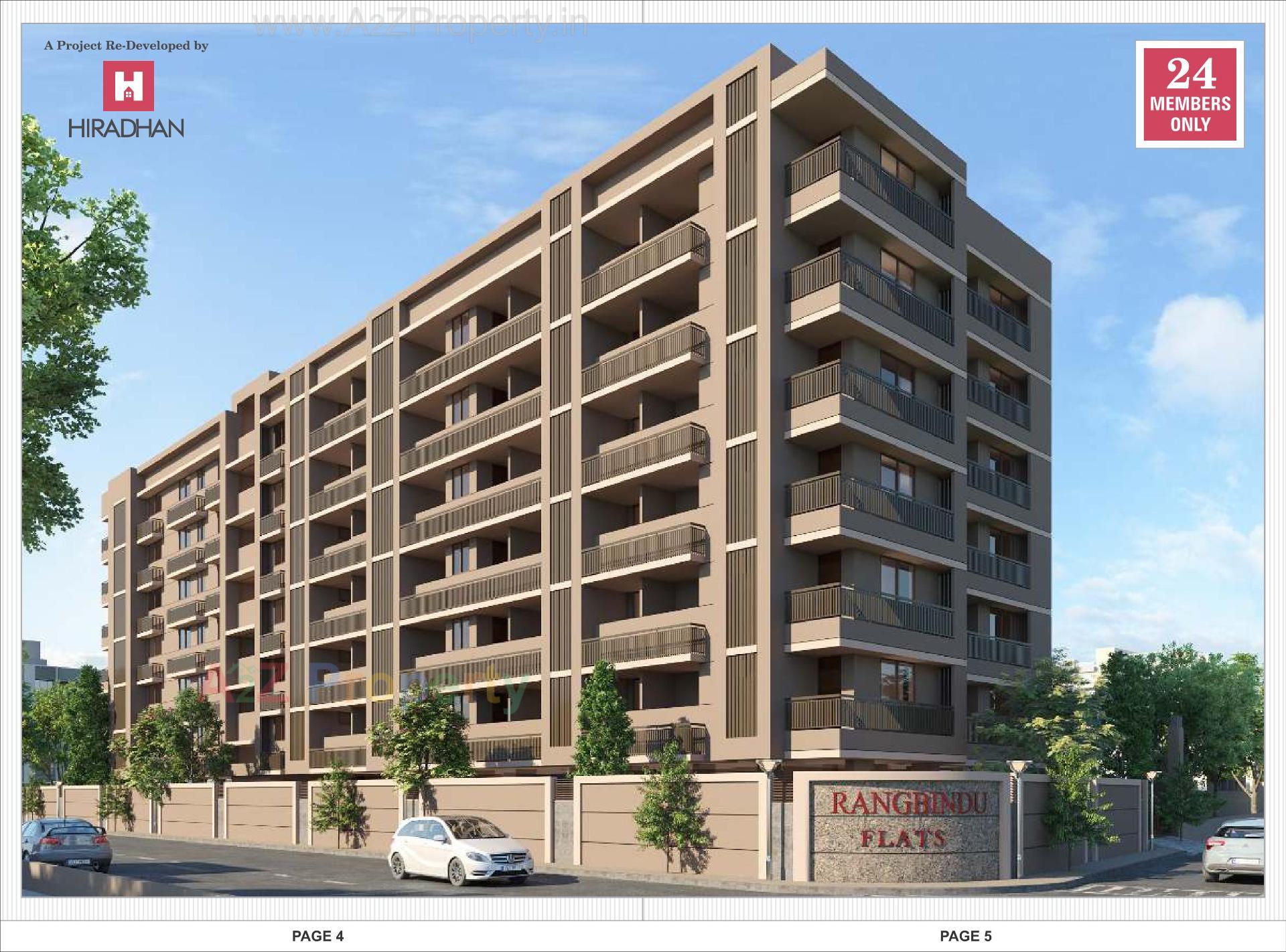3D Elevation of real estate project Rangbindu Flats located at Dariyapur-kazipur, Ahmedabad, Gujarat