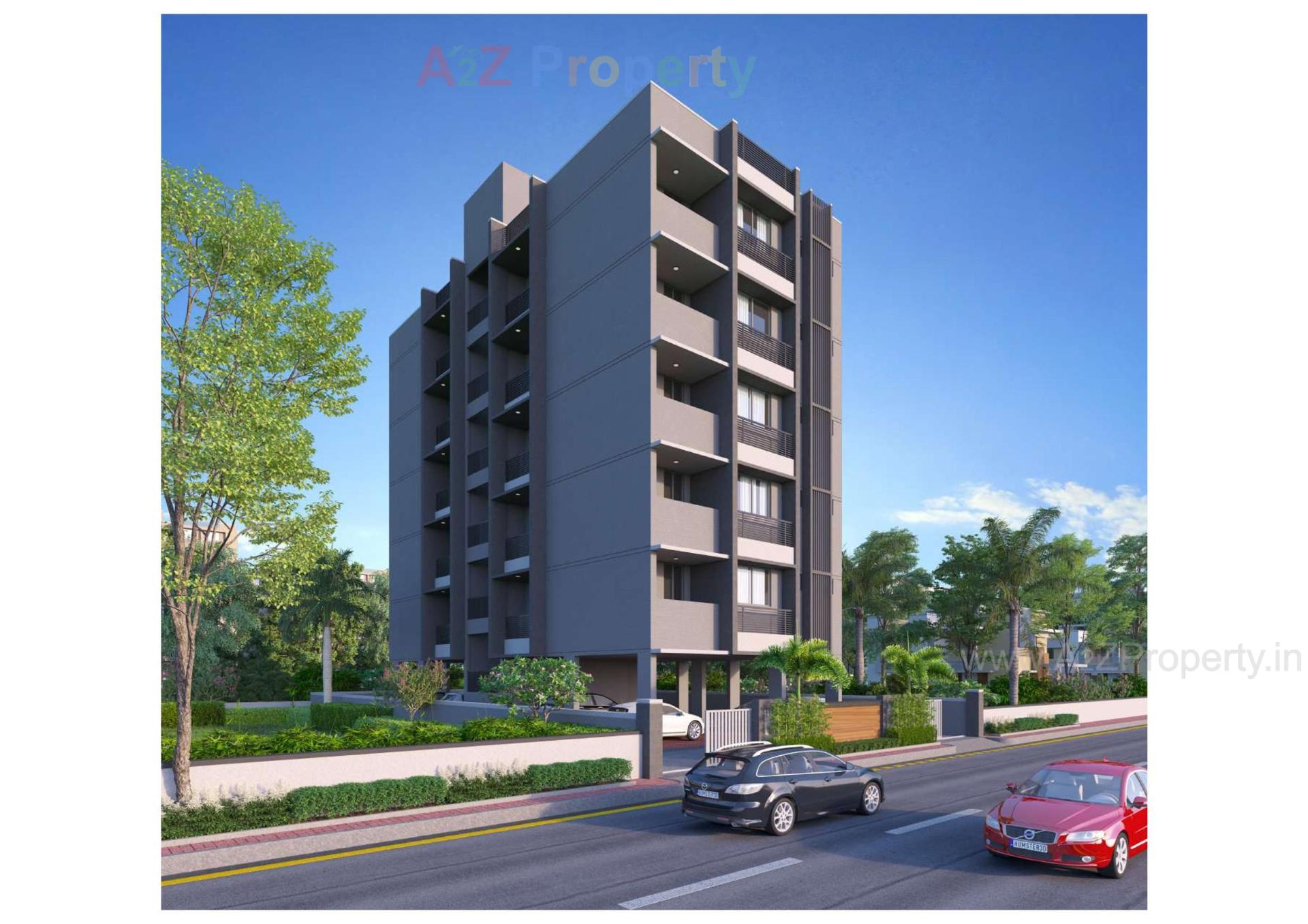 3D Elevation of real estate project Rashmi Apartments located at Vastrapur, Ahmedabad, Gujarat