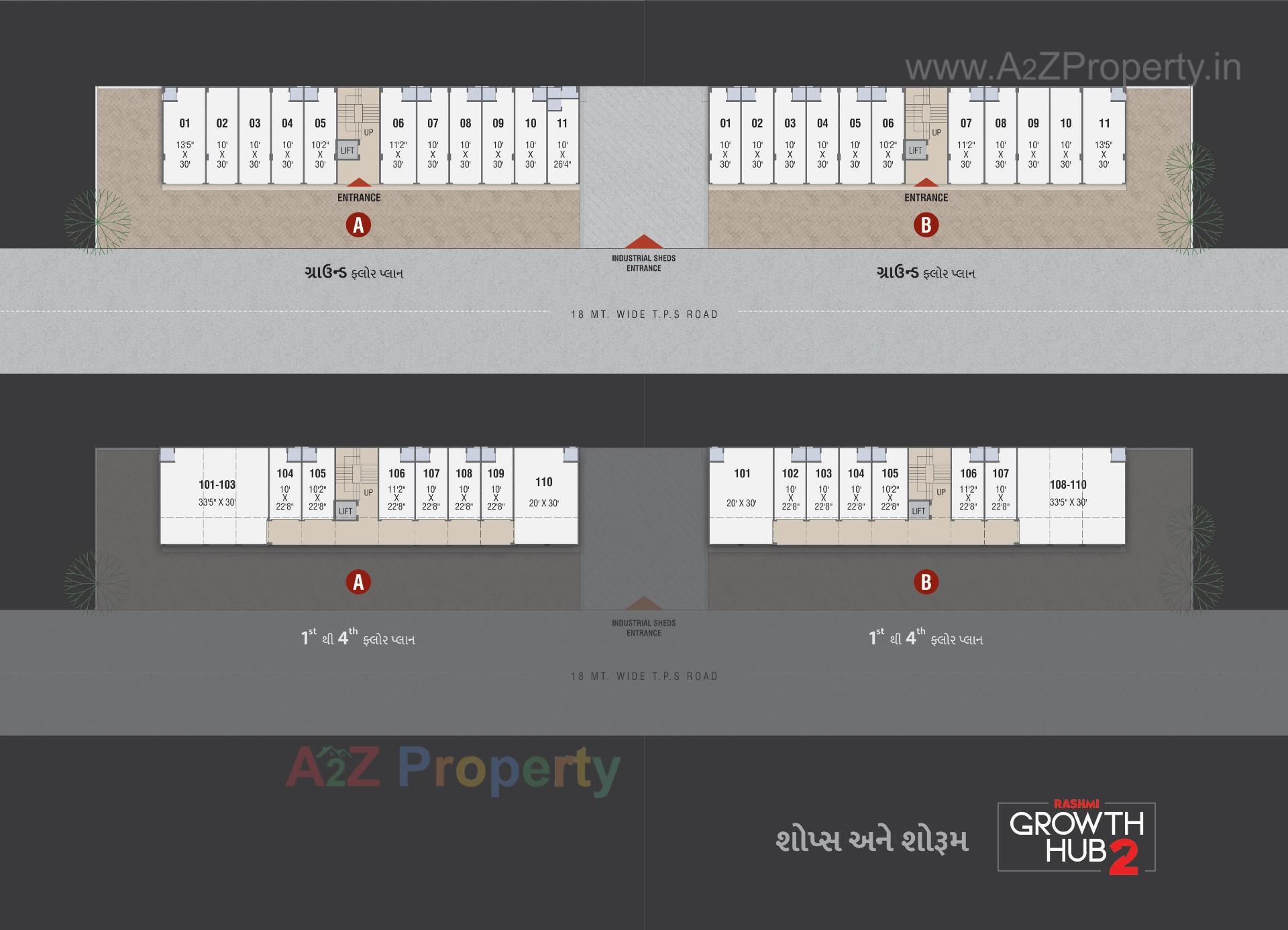 Layout of real estate project Rashmi Growth Hub located at Odhav, Ahmedabad, Gujarat