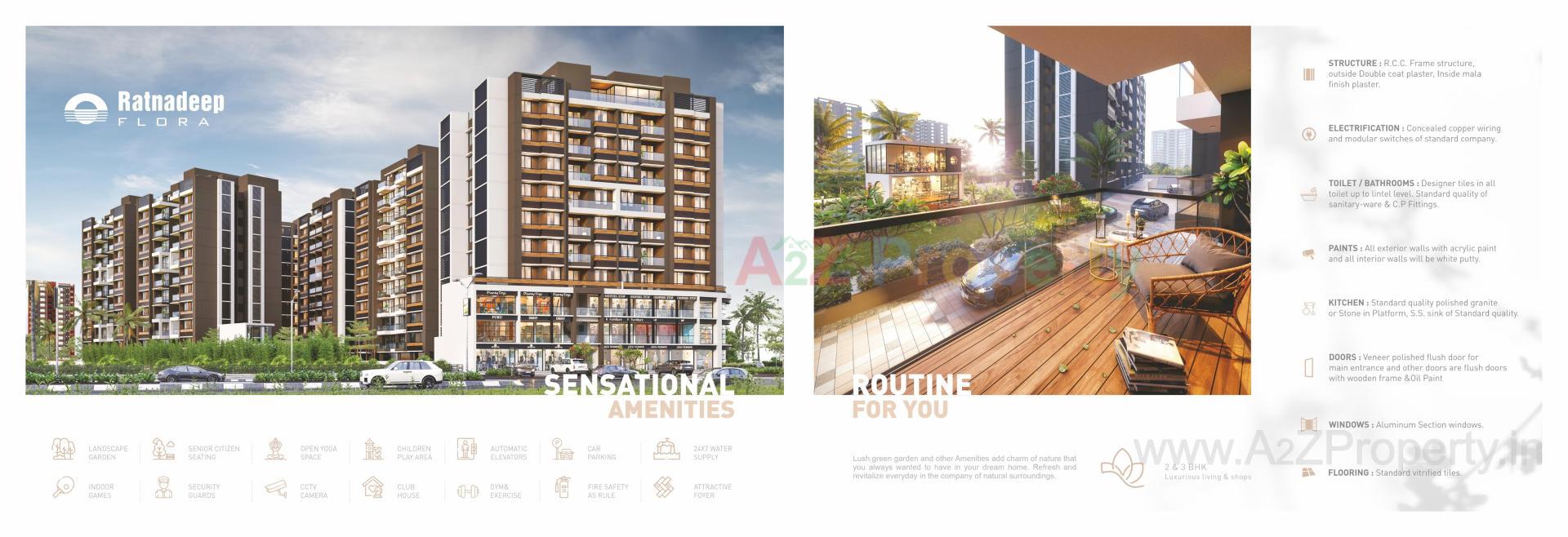 3D Elevation of real estate project Ratnadeep Flora located at Ranip, Ahmedabad, Gujarat