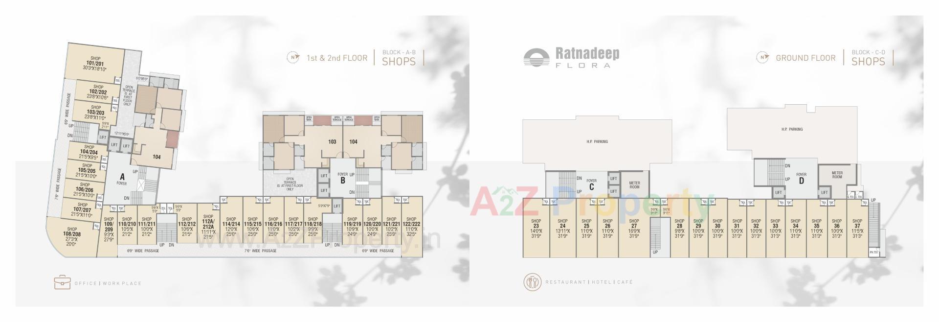 Layout of real estate project Ratnadeep Flora located at Ranip, Ahmedabad, Gujarat