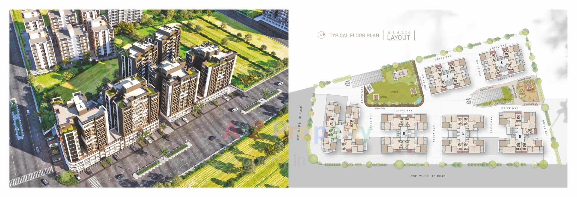 Layout of real estate project Ratnadeep Flora located at Ranip, Ahmedabad, Gujarat