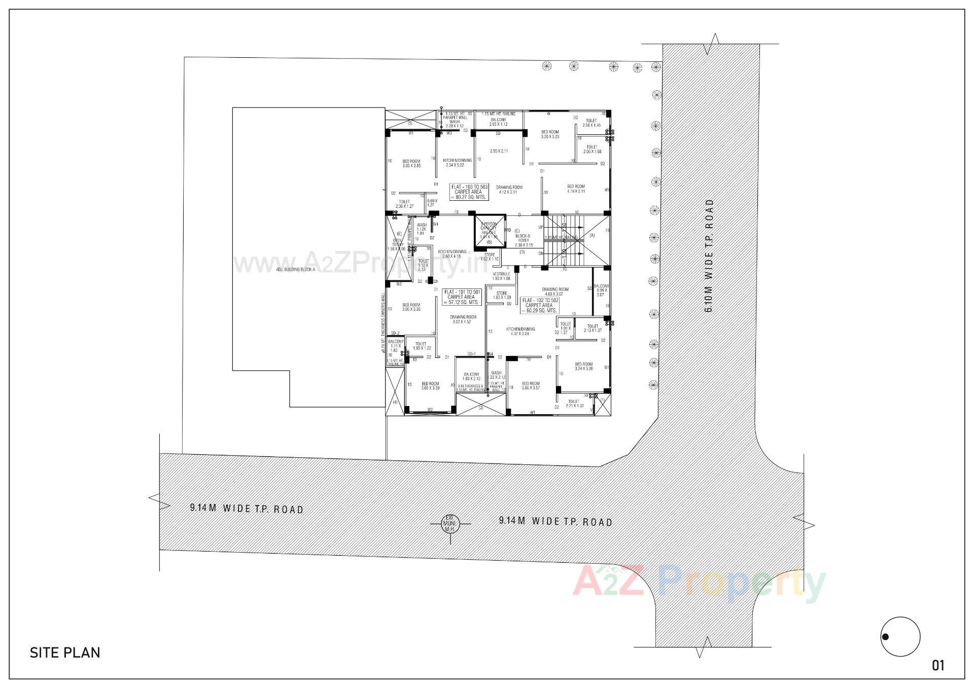 Layout of real estate project Ratnamohan 10 located at Wadaj, Ahmedabad, Gujarat