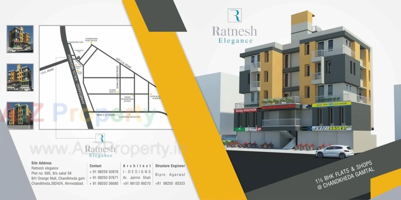Layout of real estate project Ratnesh Elegance located at Chandkheda, Ahmedabad, Gujarat