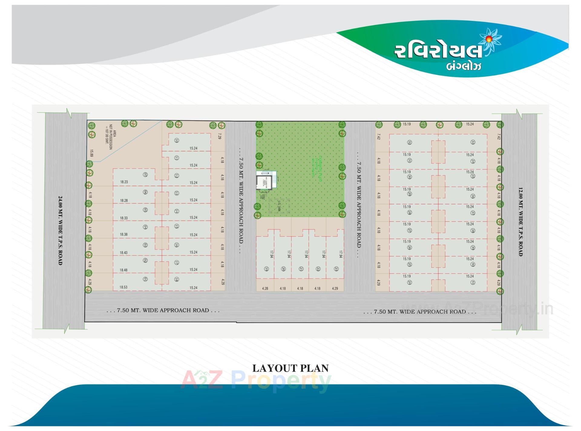 Layout of real estate project Ravi Royal Bunglows located at Geratpur, Ahmedabad, Gujarat