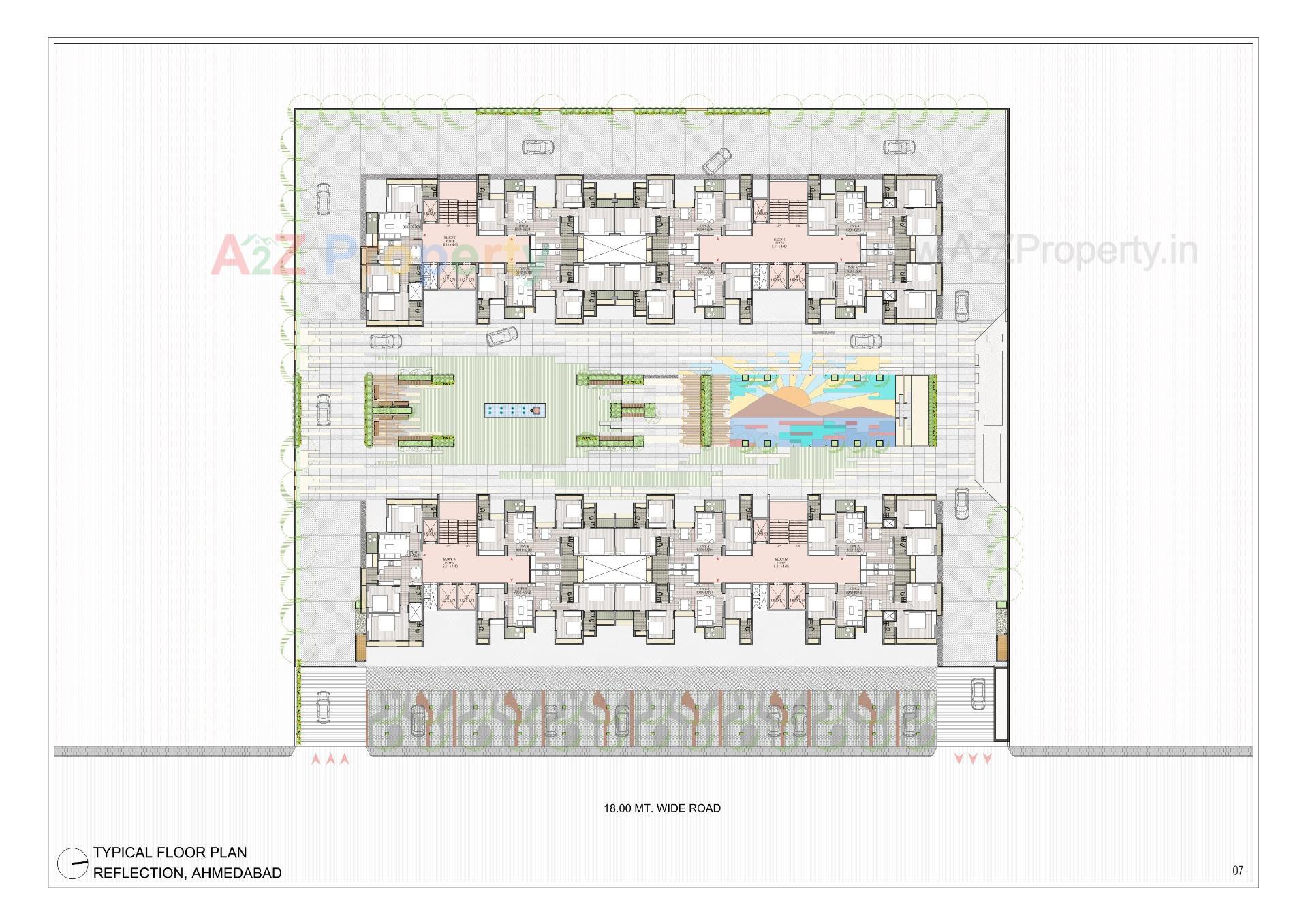 Layout of real estate project Reflection located at Shela, Ahmedabad, Gujarat