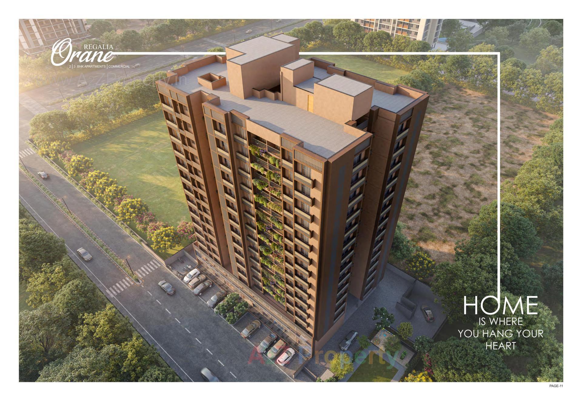 3D Elevation of real estate project Regalia Orane located at Ghuma, Ahmedabad, Gujarat