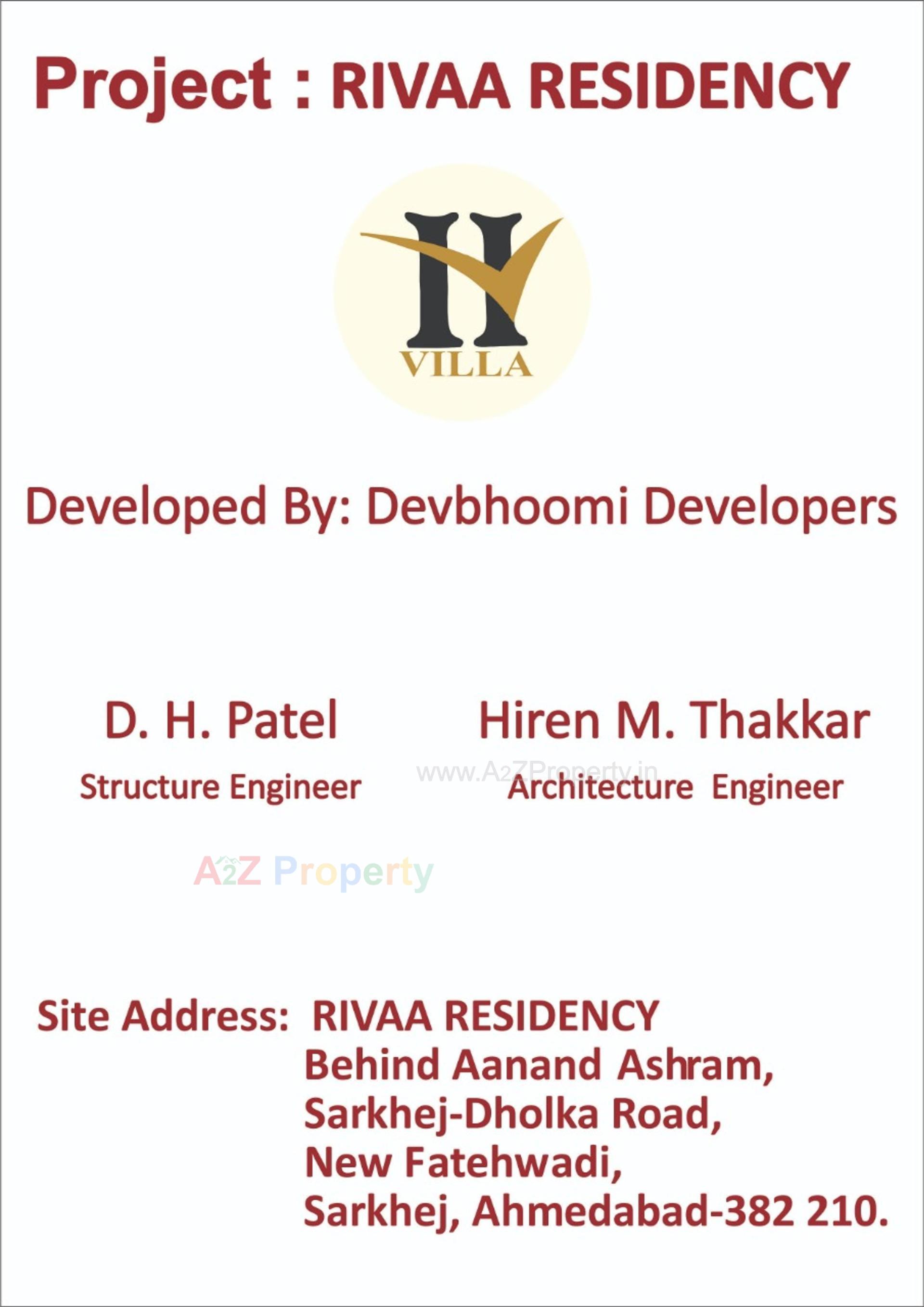  of real estate project Rivaa Residency located at Fatewadi, Ahmedabad, Gujarat