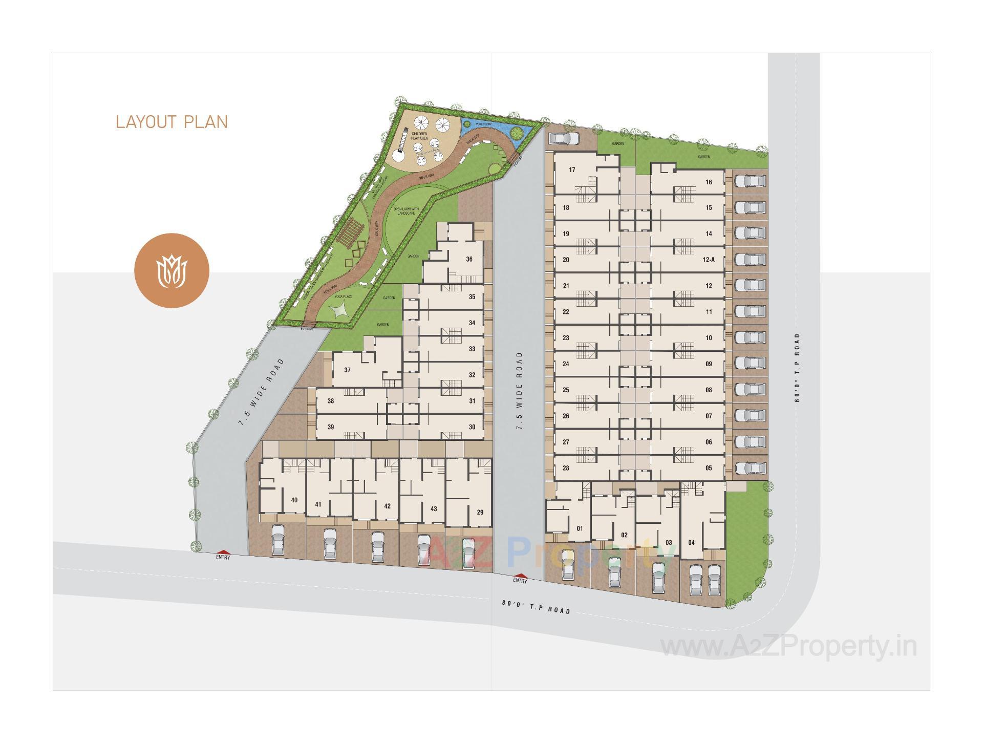 Layout of real estate project Riviera Garden Green Bunglows located at Sanand, Ahmedabad, Gujarat