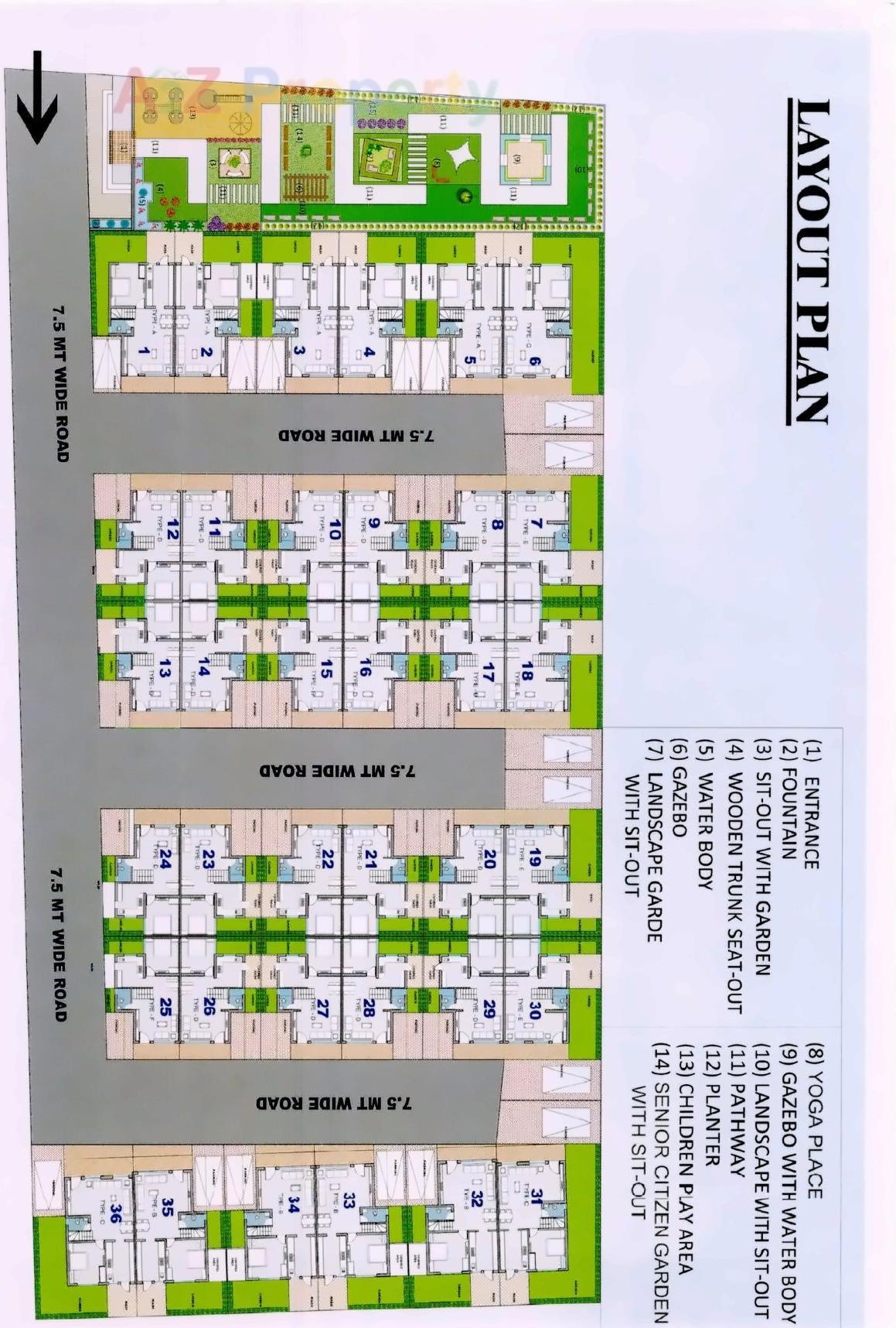 Layout of real estate project Riviera Green Bunglows located at Sanand, Ahmedabad, Gujarat