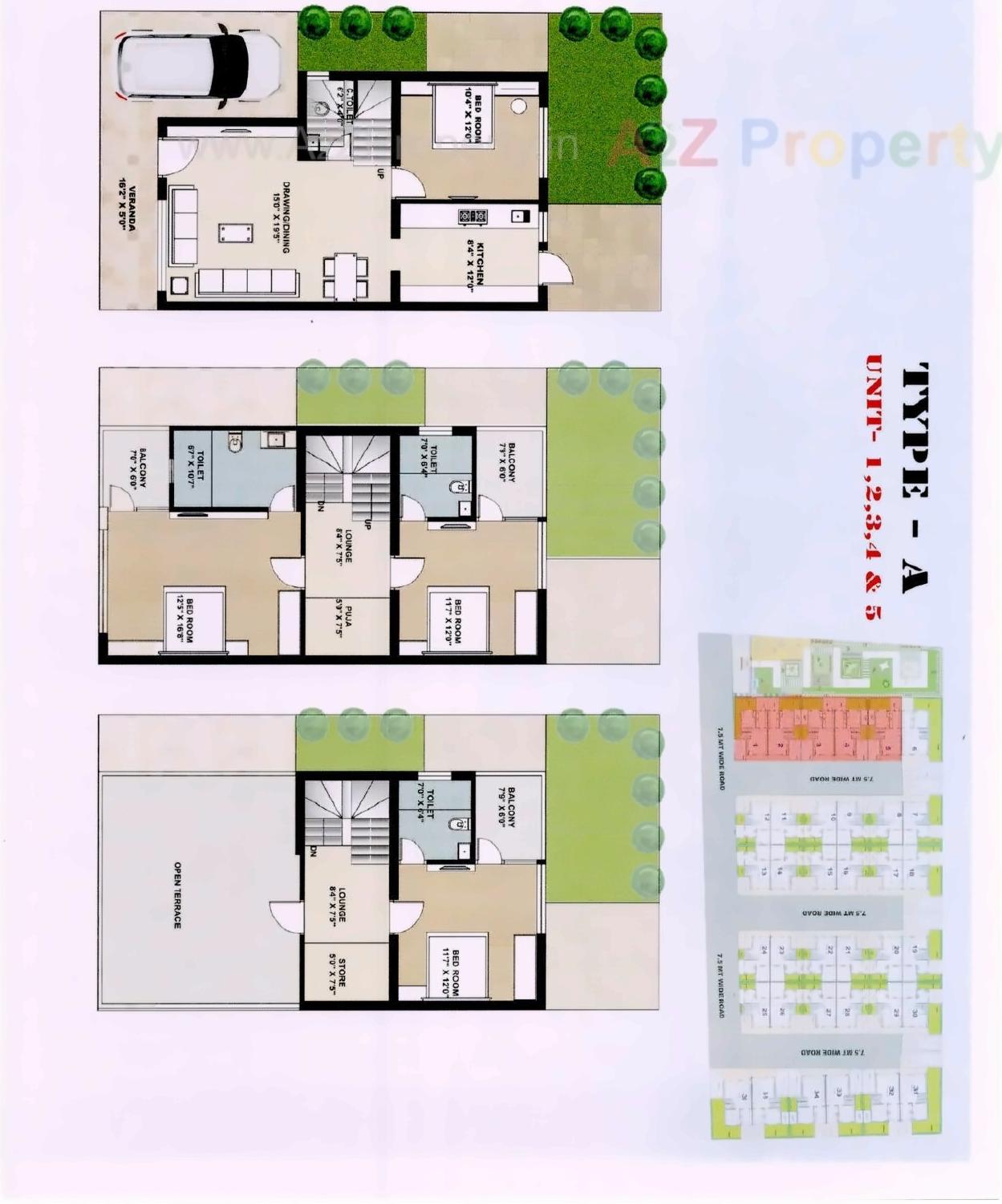 Layout of real estate project Riviera Green Bunglows located at Sanand, Ahmedabad, Gujarat