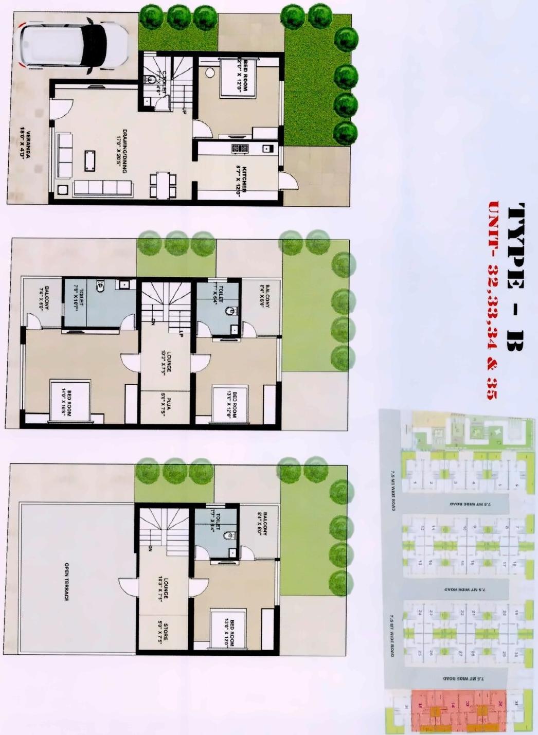 Layout of real estate project Riviera Green Bunglows located at Sanand, Ahmedabad, Gujarat