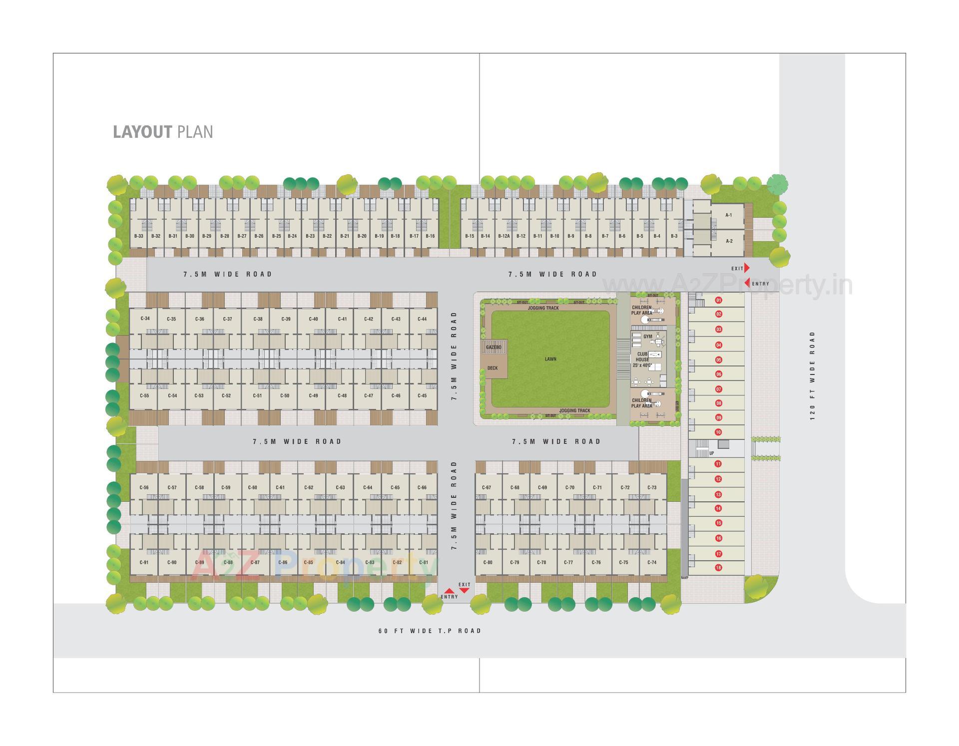 Layout of real estate project Riviera Green Homes located at Sanand, Ahmedabad, Gujarat